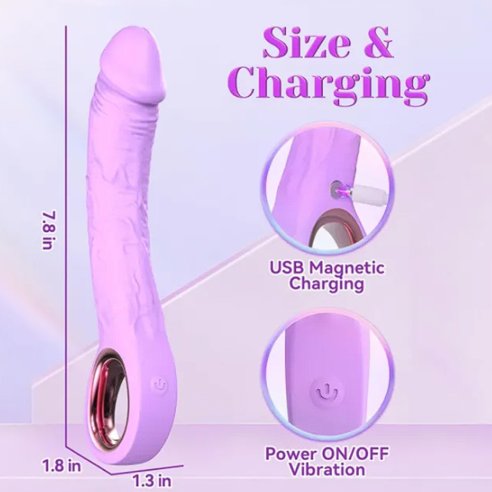 Purple Silicone Vibrator with G-Spot Stimulation