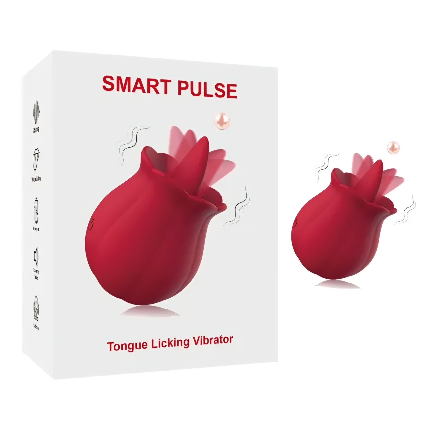 Red Silicone Rose Tongue Licking Vibrator