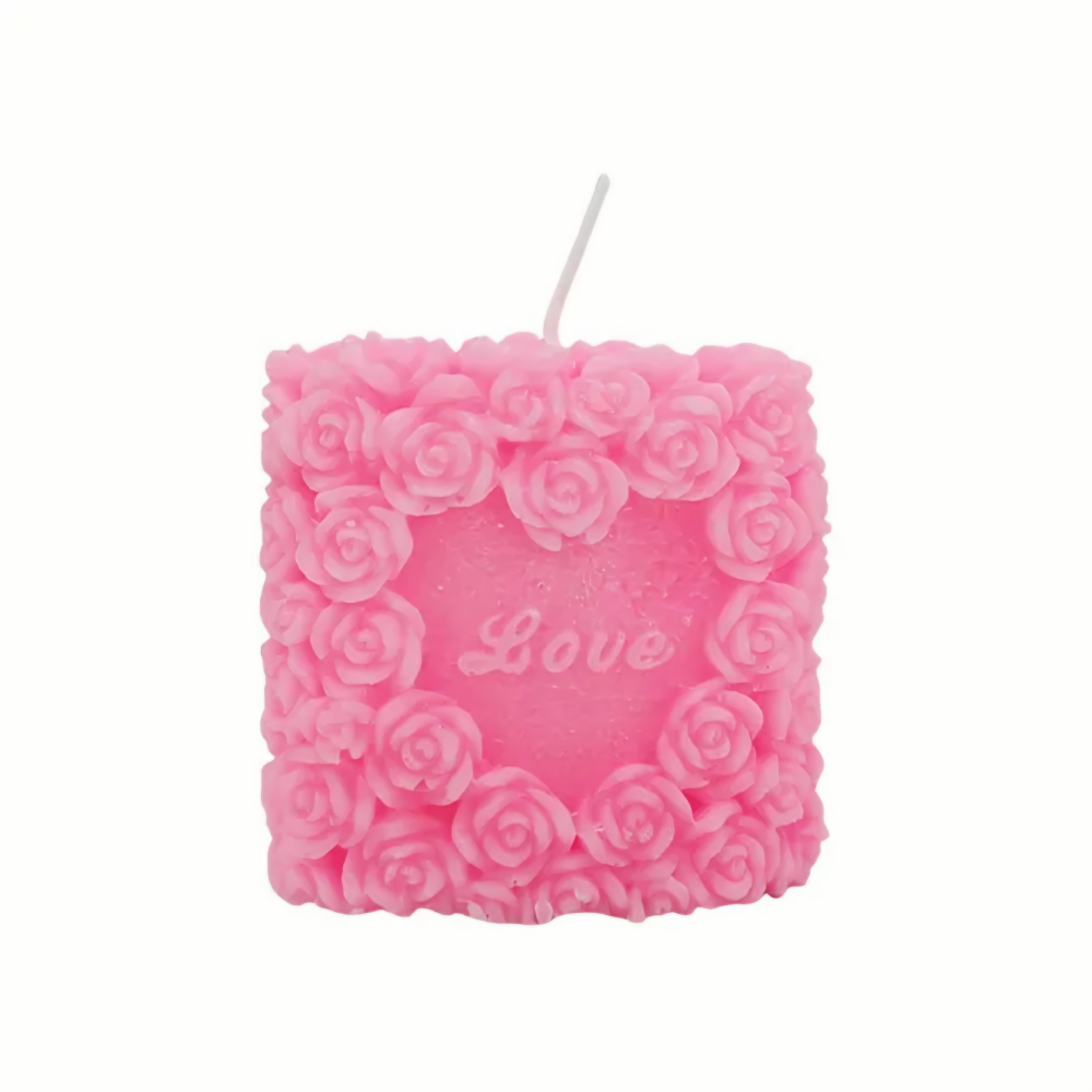 Pink Rose Wax Scented Candle