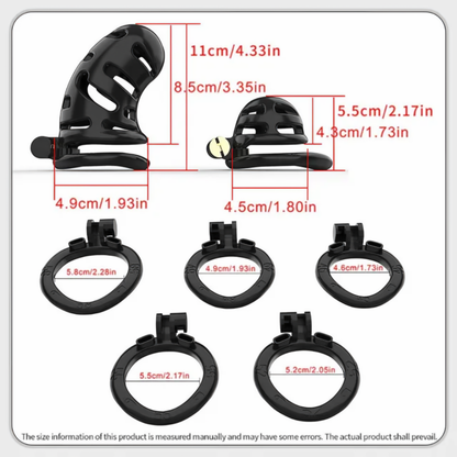 Black ABS Male Chastity Cage Set