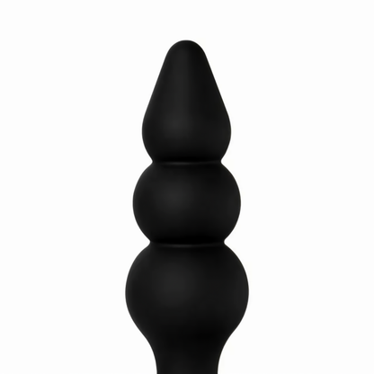 Black Color Silicone Beaded Butt Plug Set