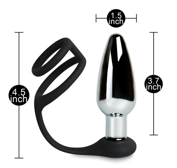 Vibrating Butt Plug with Silicone Rings