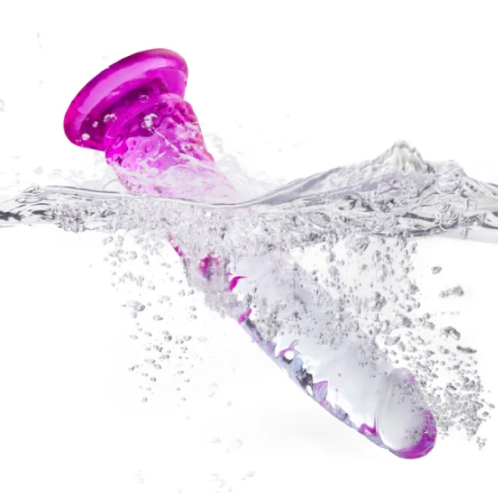Clear & Purple TPE 3-Piece Dildo Set