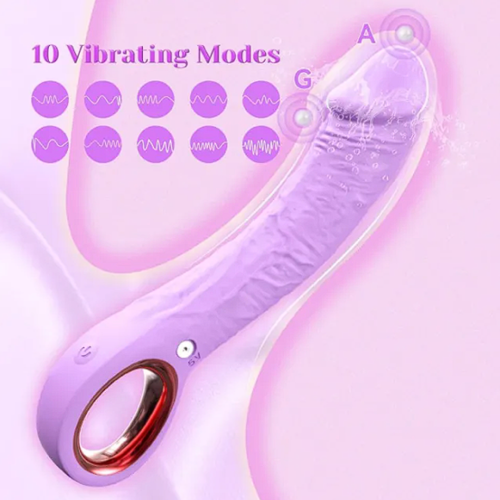 Purple Silicone Vibrator with G-Spot Stimulation