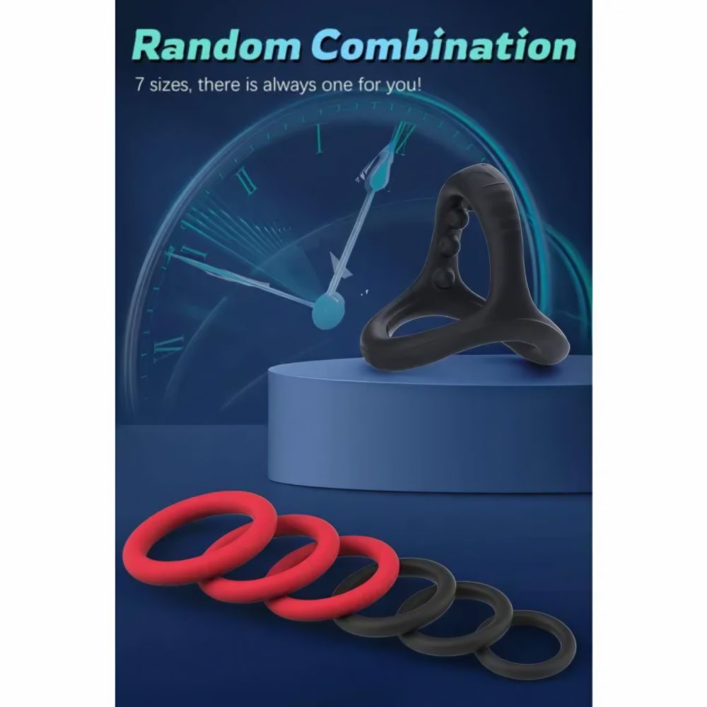 Black & Red Silicone Cock Ring Set