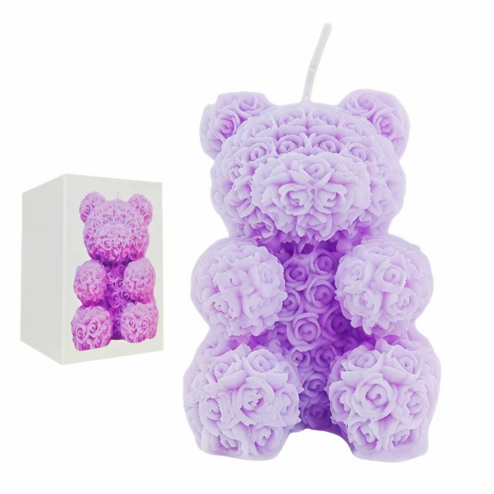 Purple Bear Candle