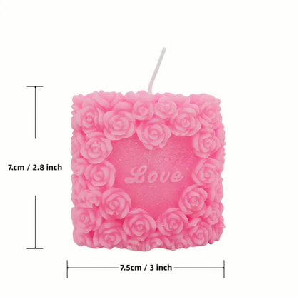 Pink Rose Wax Scented Candle