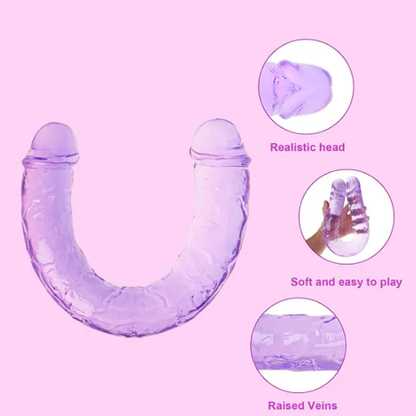 Clear Purple Double Ended Dildo
