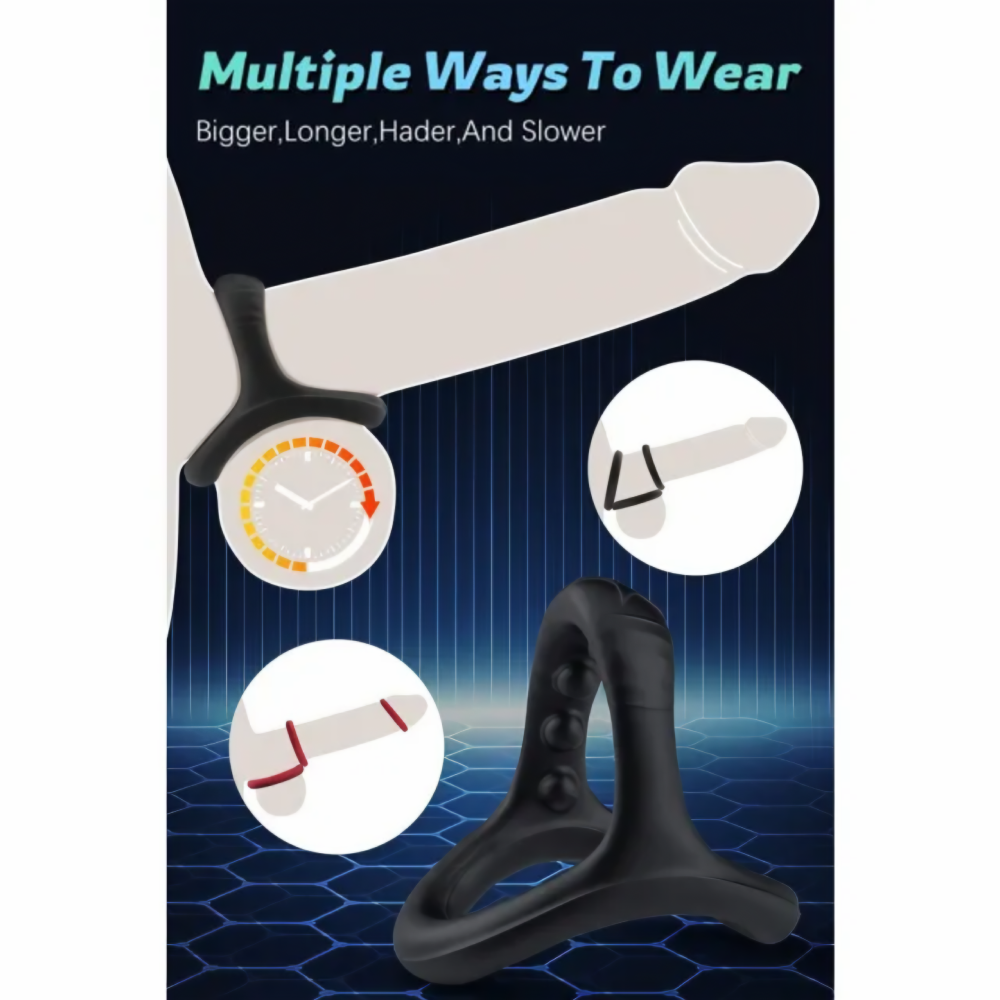 Black & Red Silicone Cock Ring Set
