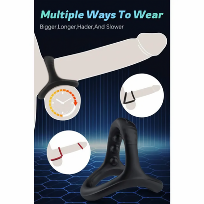 Black & Red Silicone Cock Ring Set