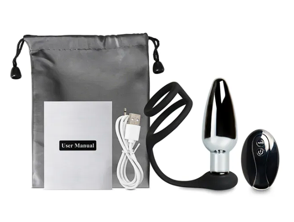 Vibrating Butt Plug with Silicone Rings