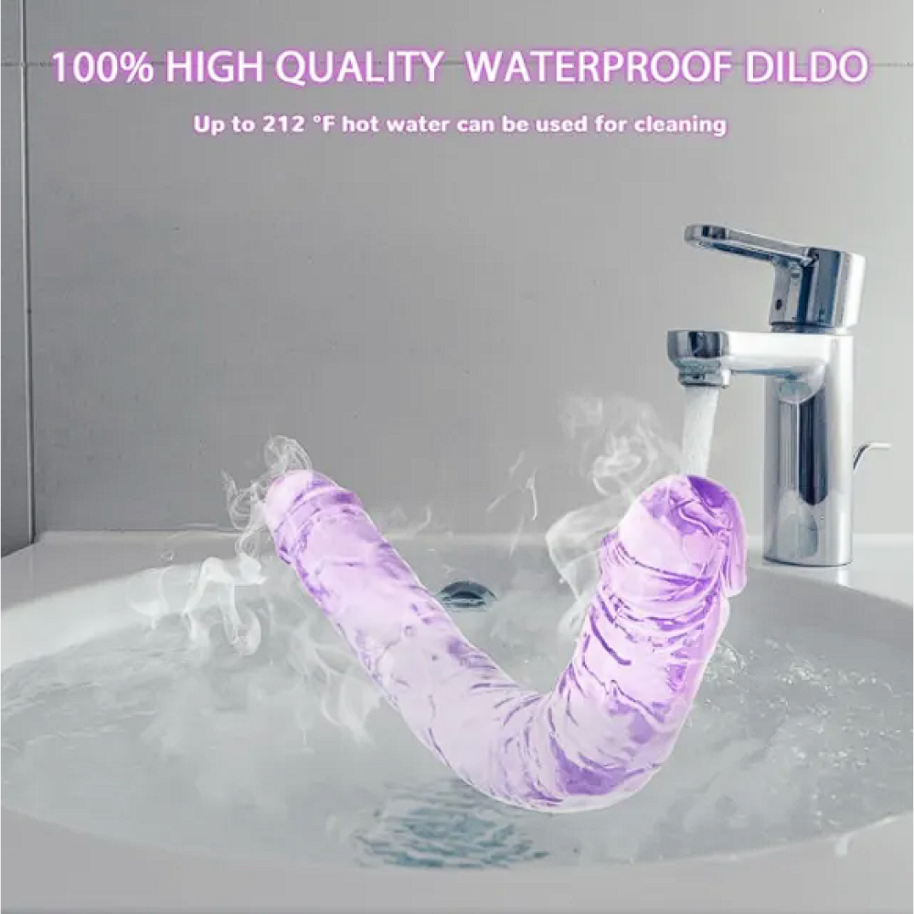 Clear Purple Double Ended Dildo