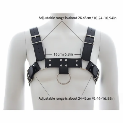 Adjustable Black Chest Harness