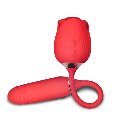 Clitoral Sucking Rose with Thrusting Vibrator