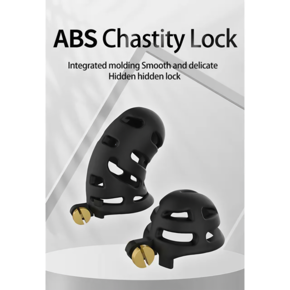 Black ABS Male Chastity Cage Set