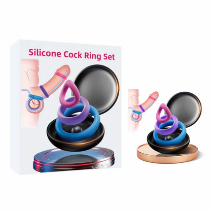 Multicolor Silicone Cock Ring Set