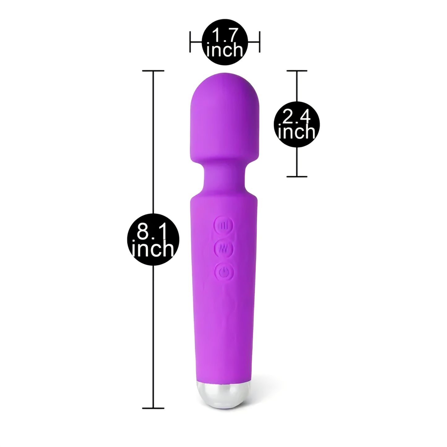 Purple Silicone Rechargeable Magic Wand Massager