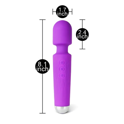 Purple Silicone Rechargeable Magic Wand Massager
