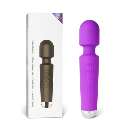 Purple Silicone Rechargeable Magic Wand Massager