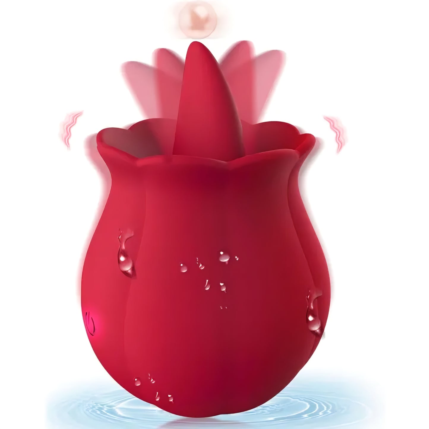 Red Silicone Rose Tongue Licking Vibrator