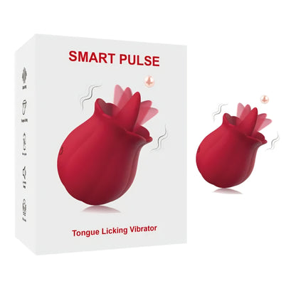 Red Silicone Rose Tongue Licking Vibrator